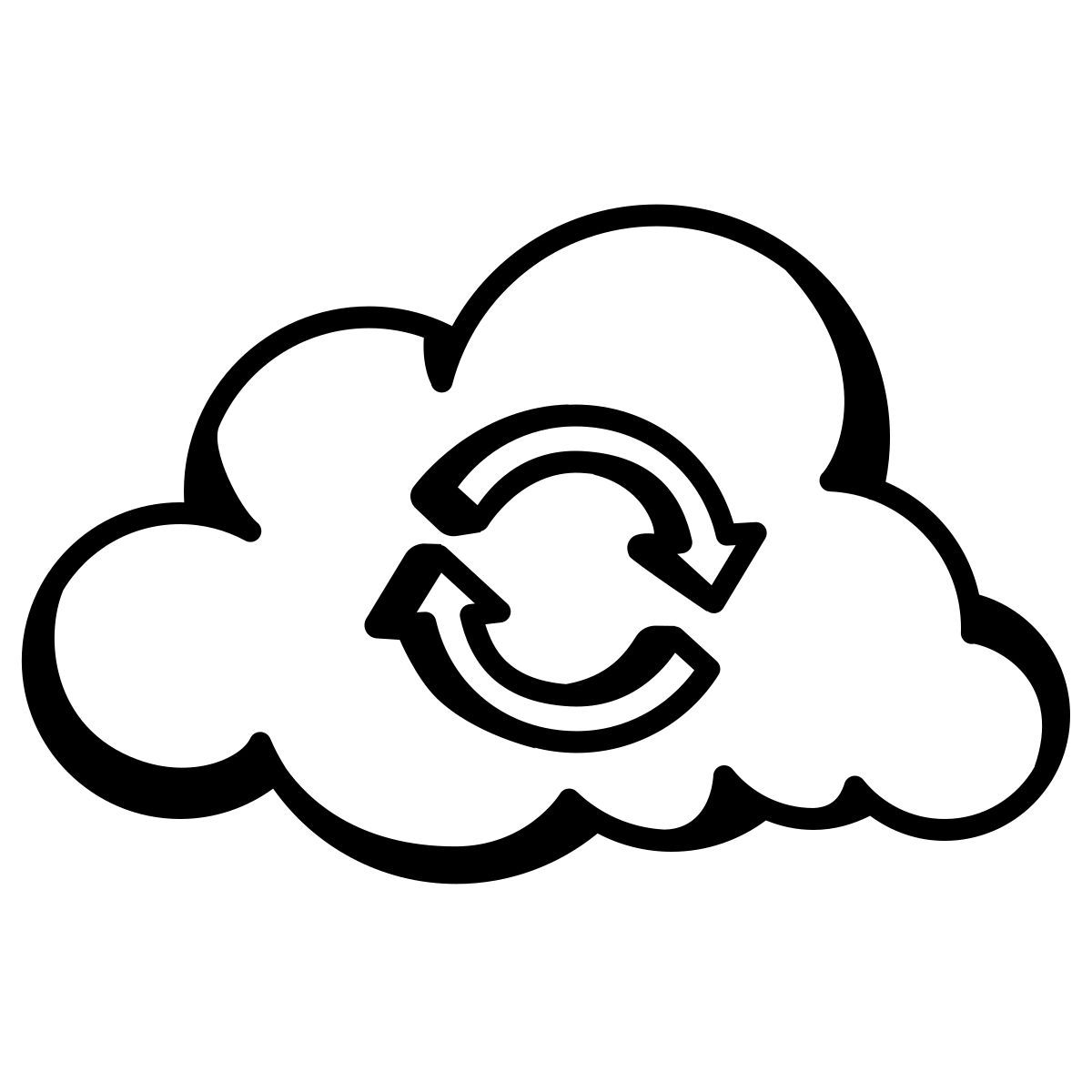 comic style cloud sync icon