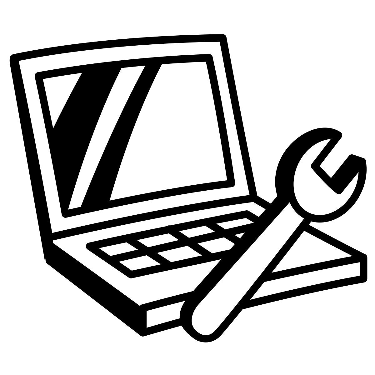 comic style computer support icon