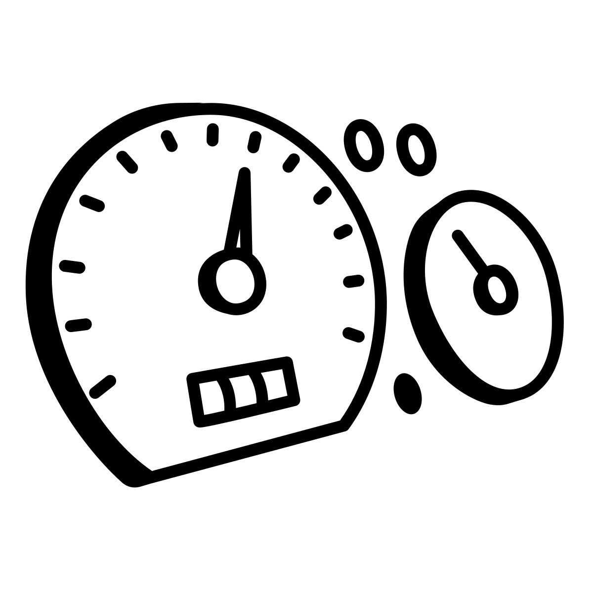 comic style dashboard gauge icon