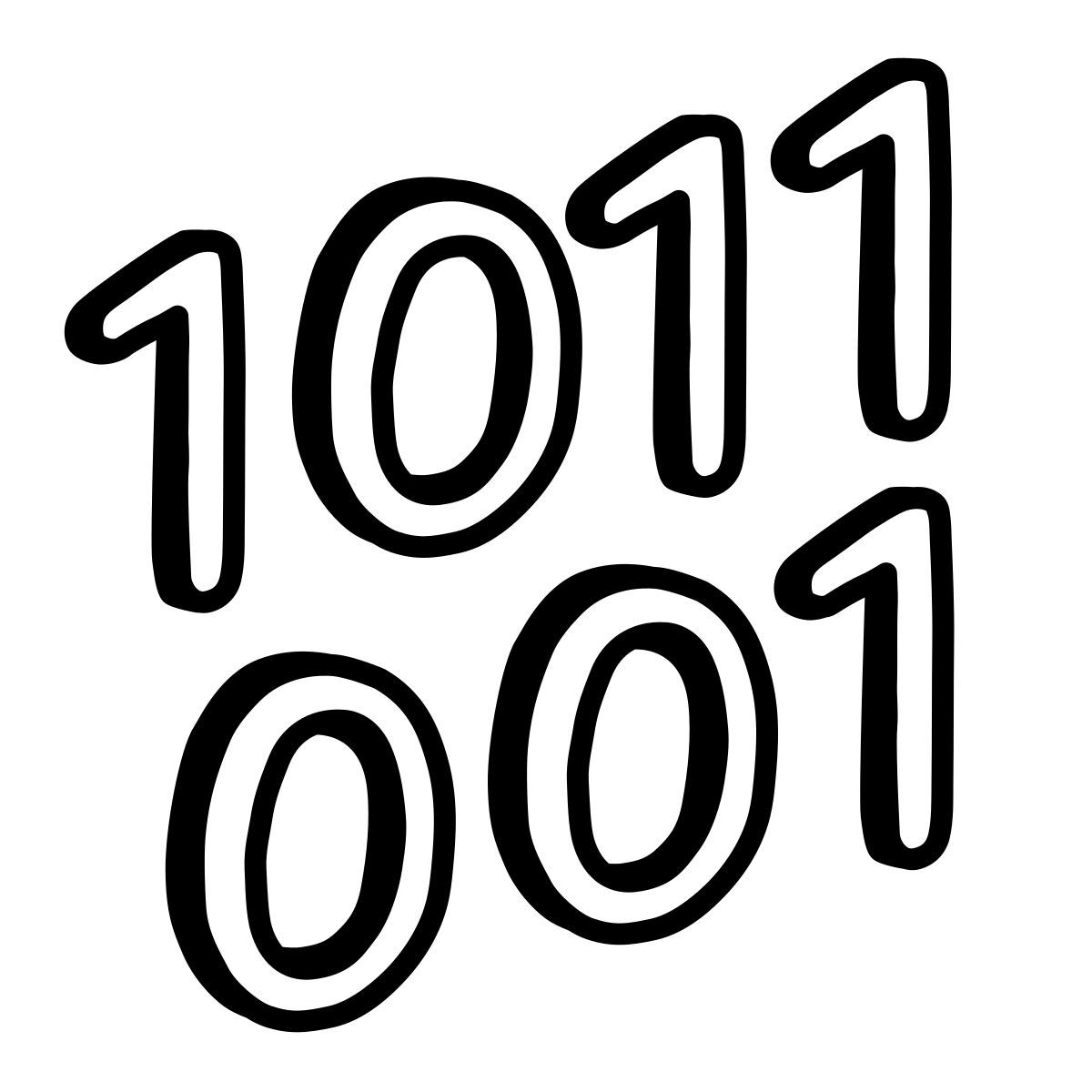 comic style binary code icon