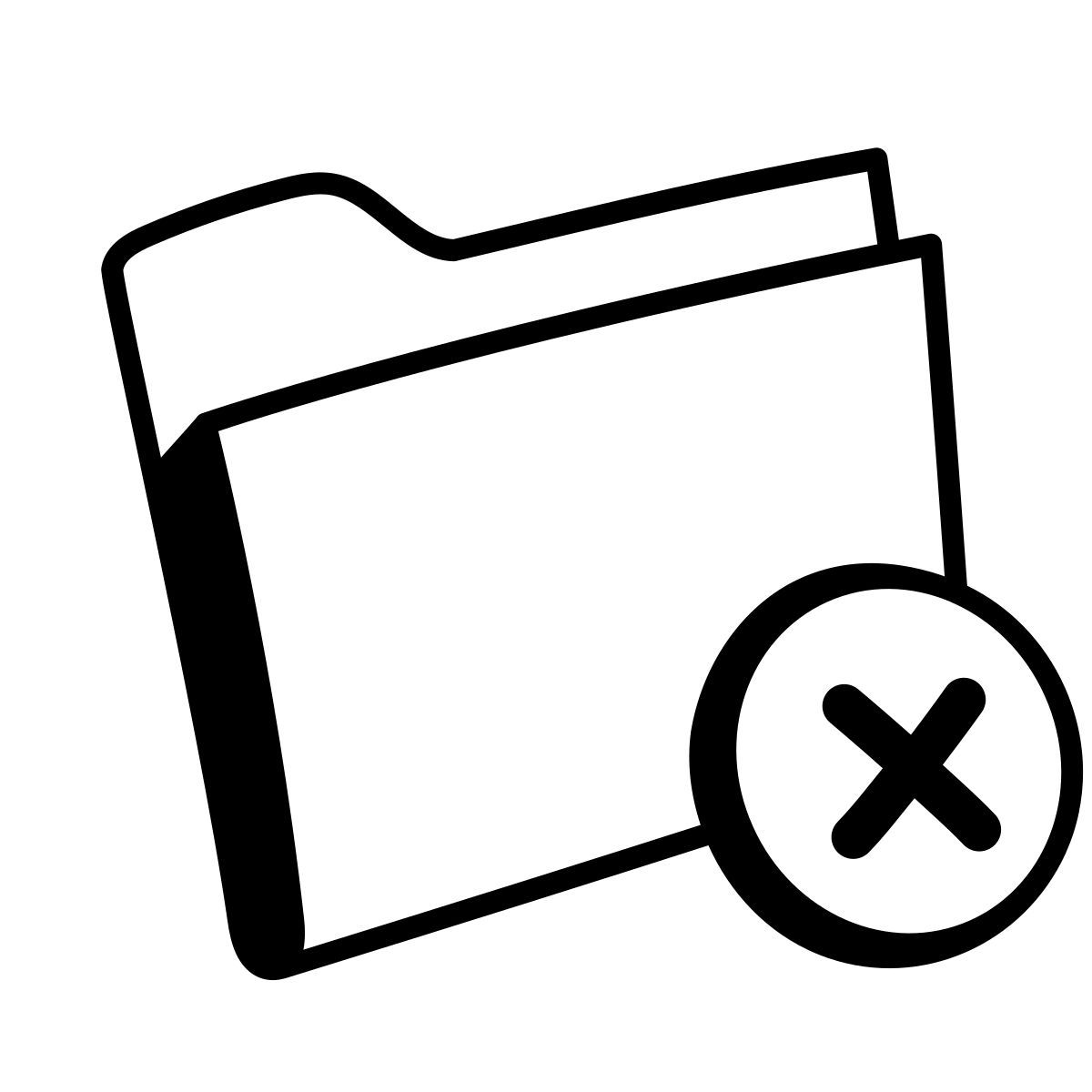 comic style delete folder icon