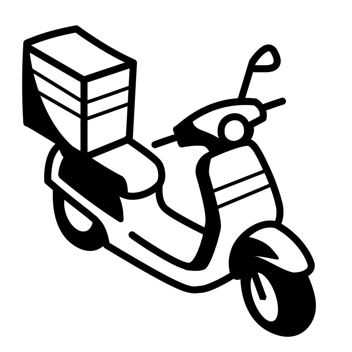 comic style delivery scooter icon