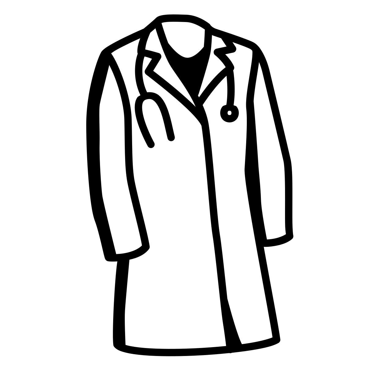 comic style lab coat icon