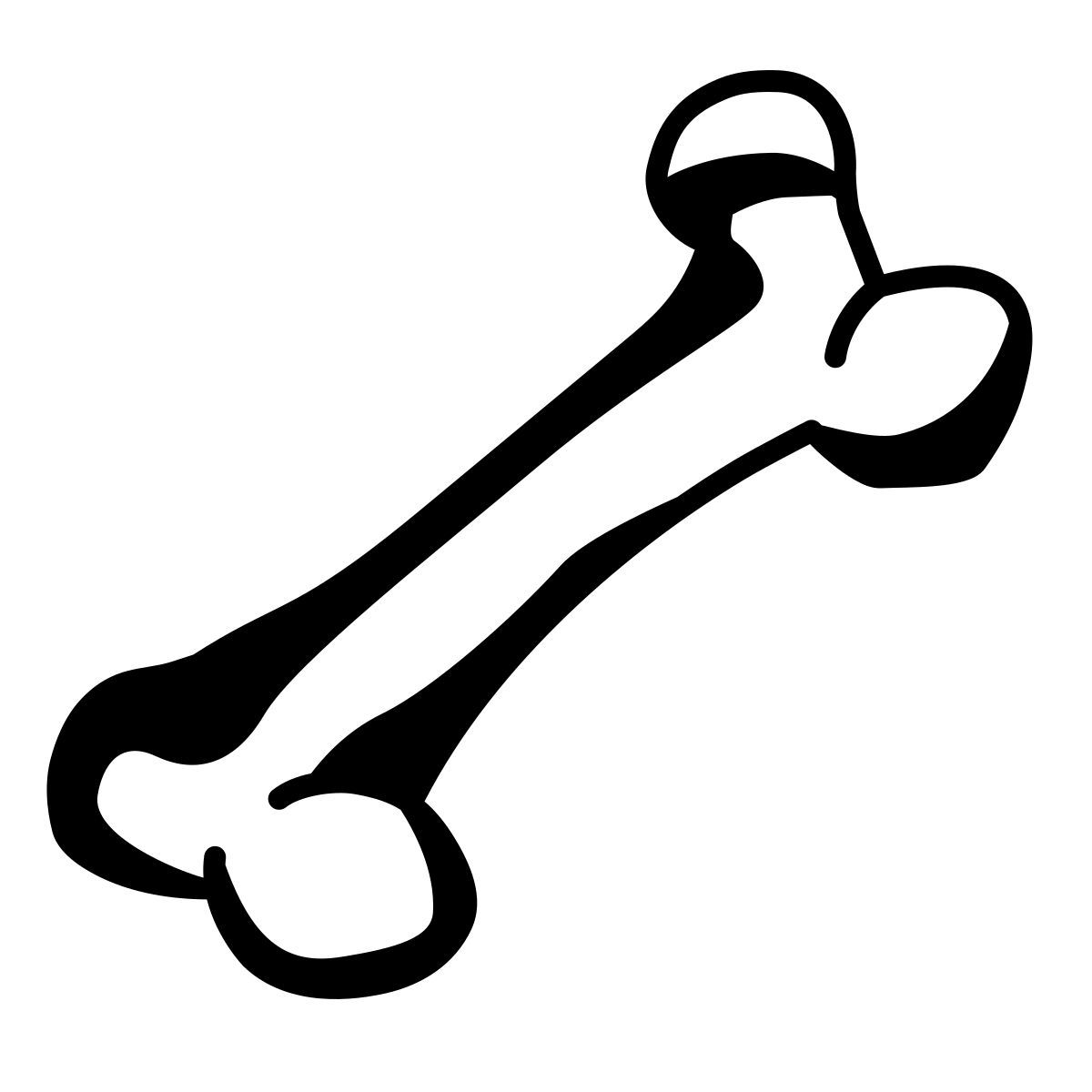 comic style dog bone icon