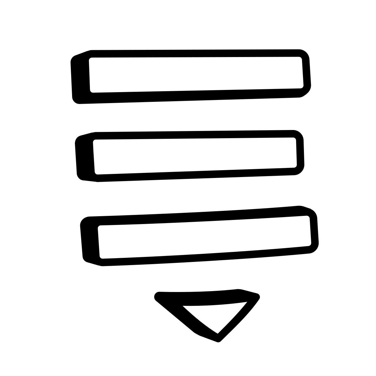 comic style drag list down icon