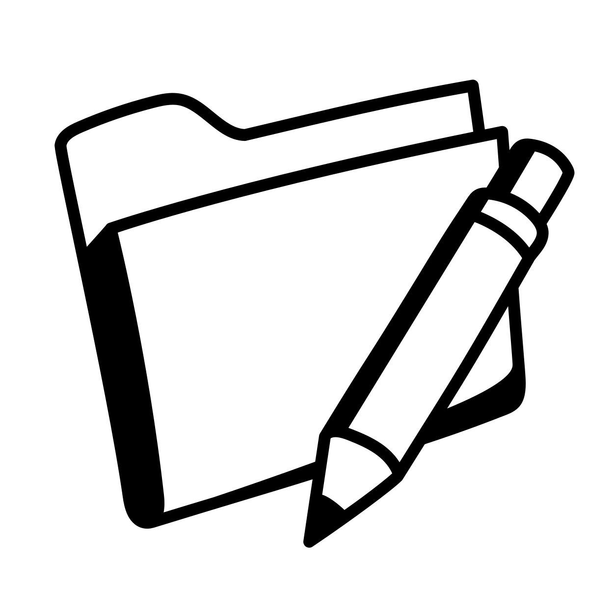 comic style edit folder icon