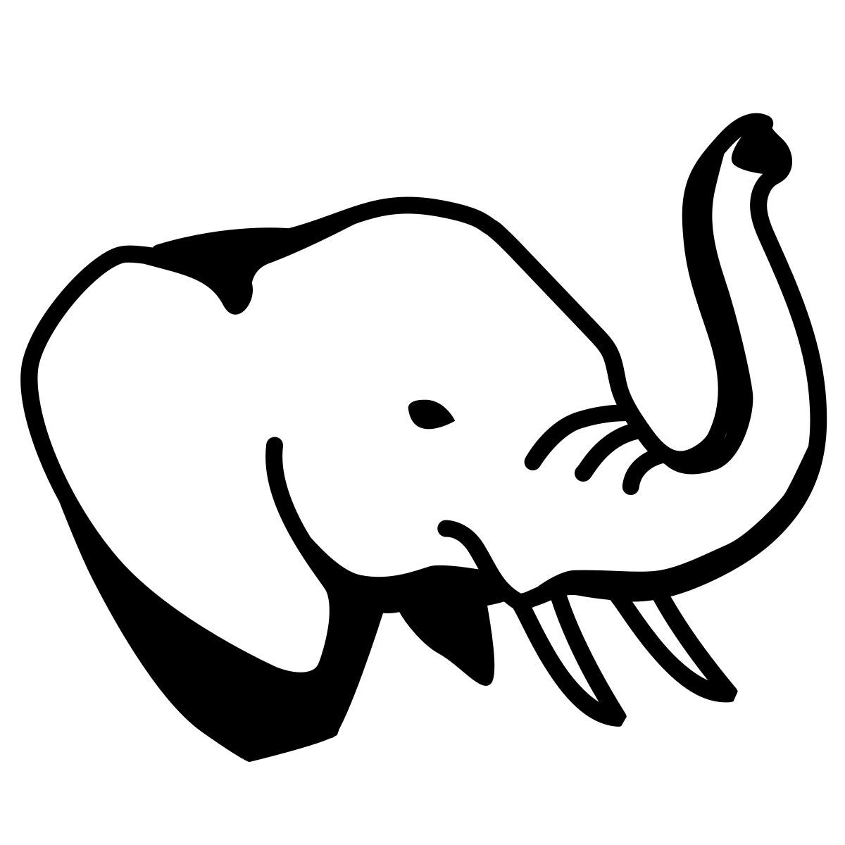 comic style elephant icon