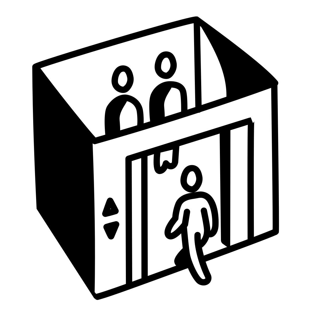 comic style ascensore icon