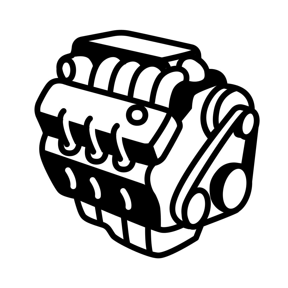 comic style motor icon