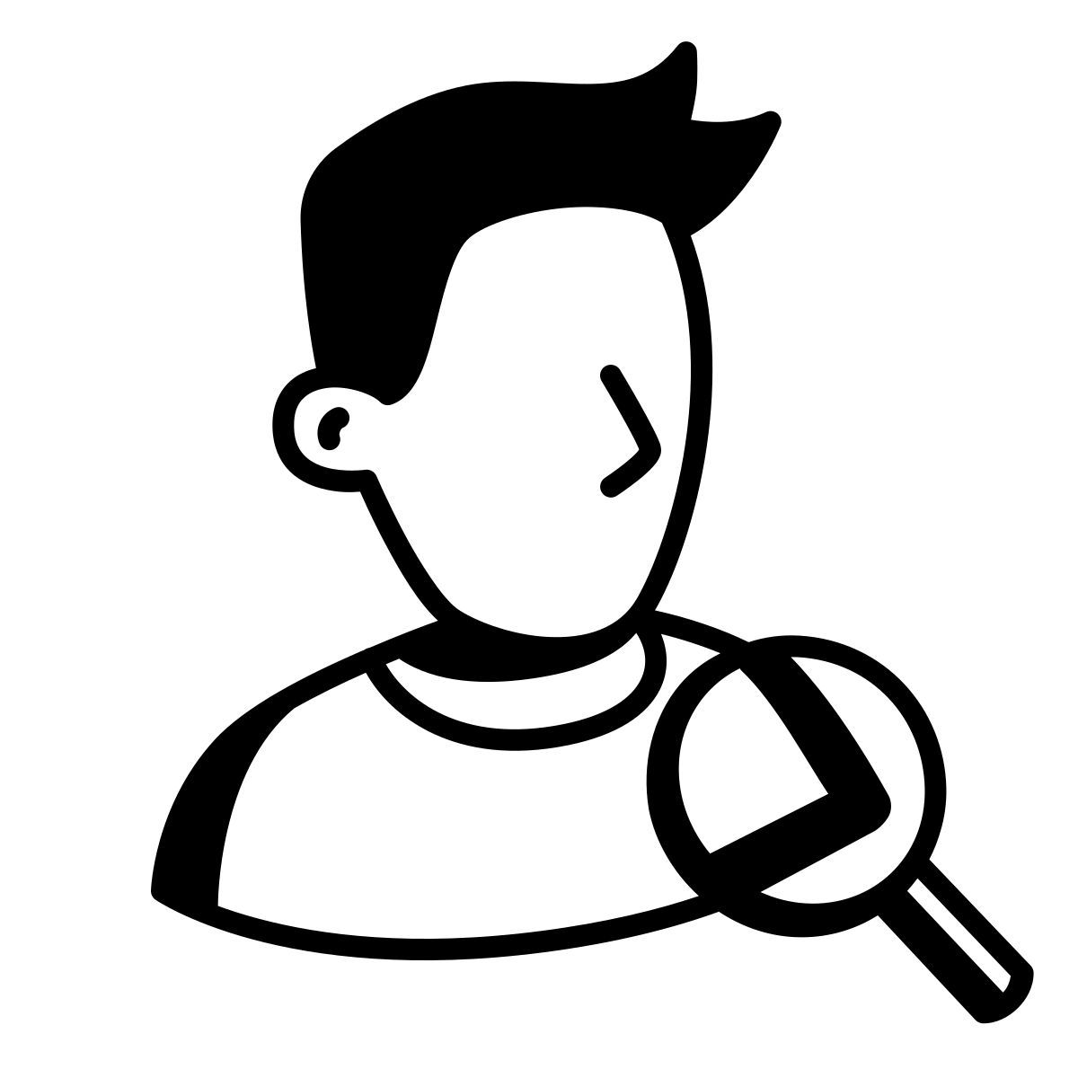 comic style find user male icon