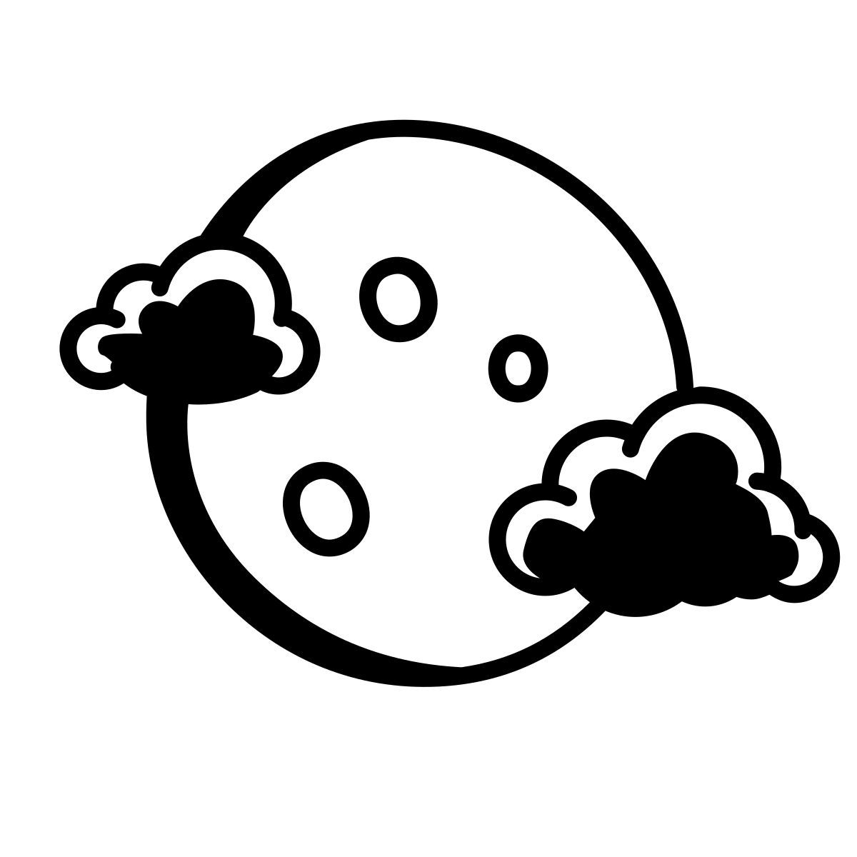 comic style 보름달 icon