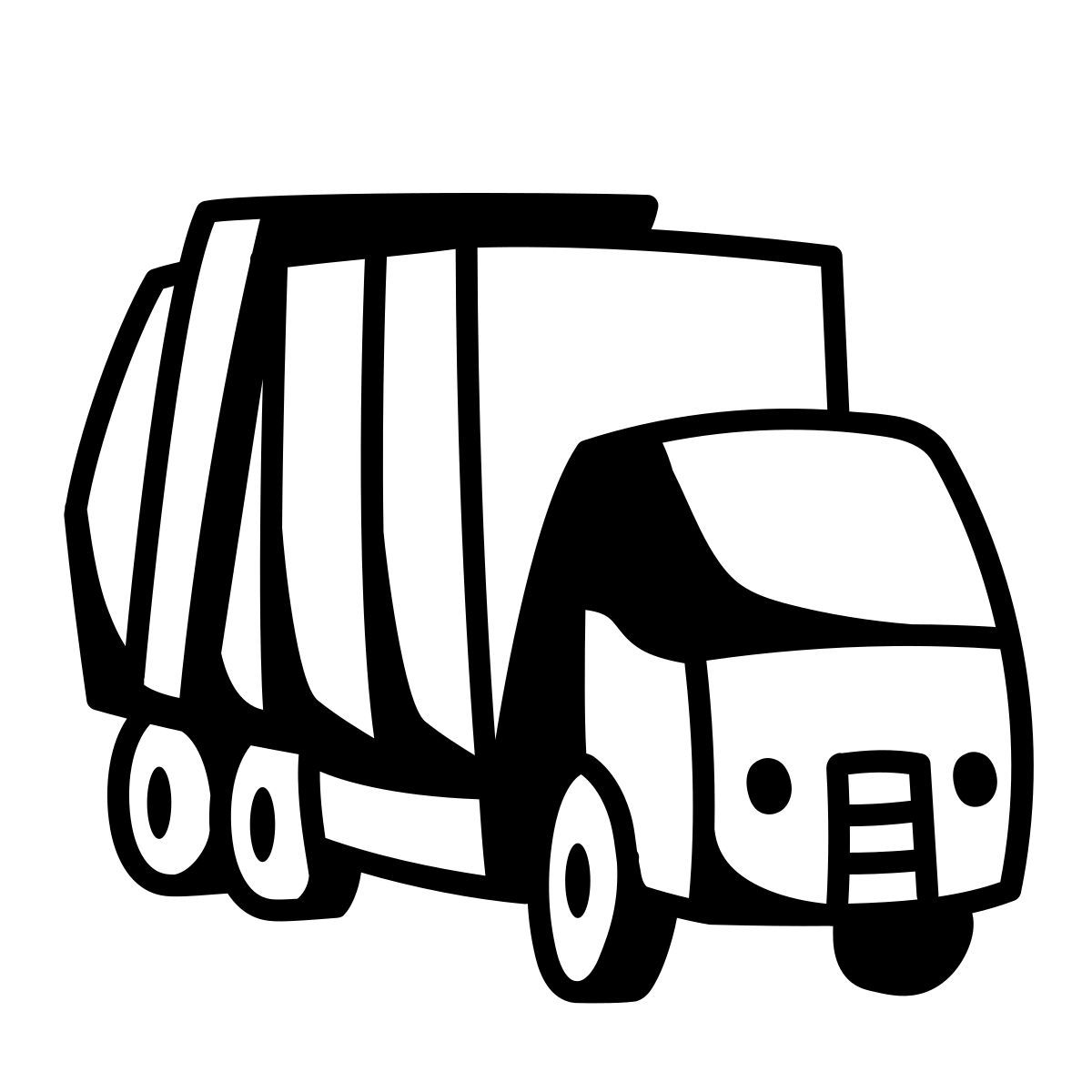 comic style müllfahrzeug icon