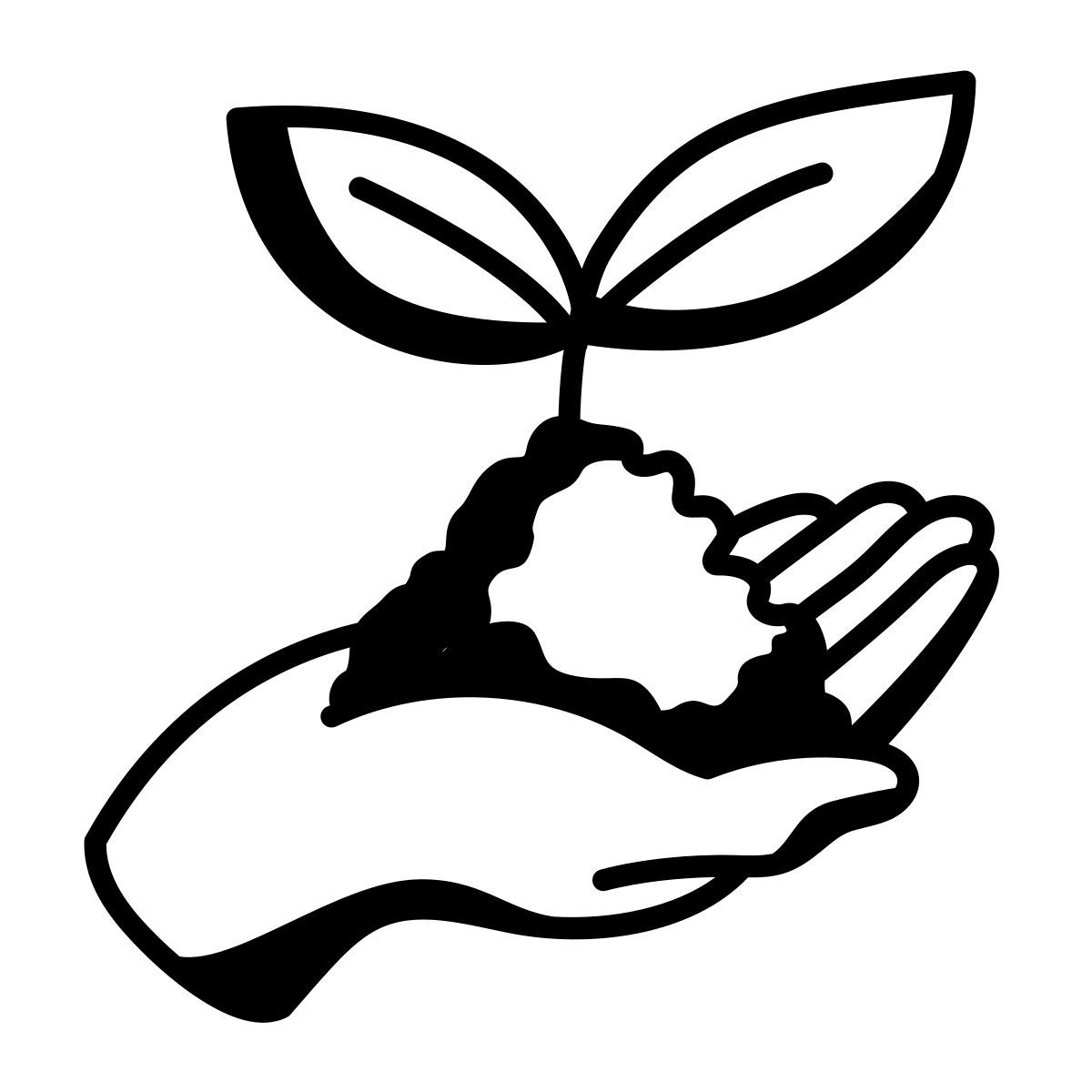 comic style einpflanzen per hand icon