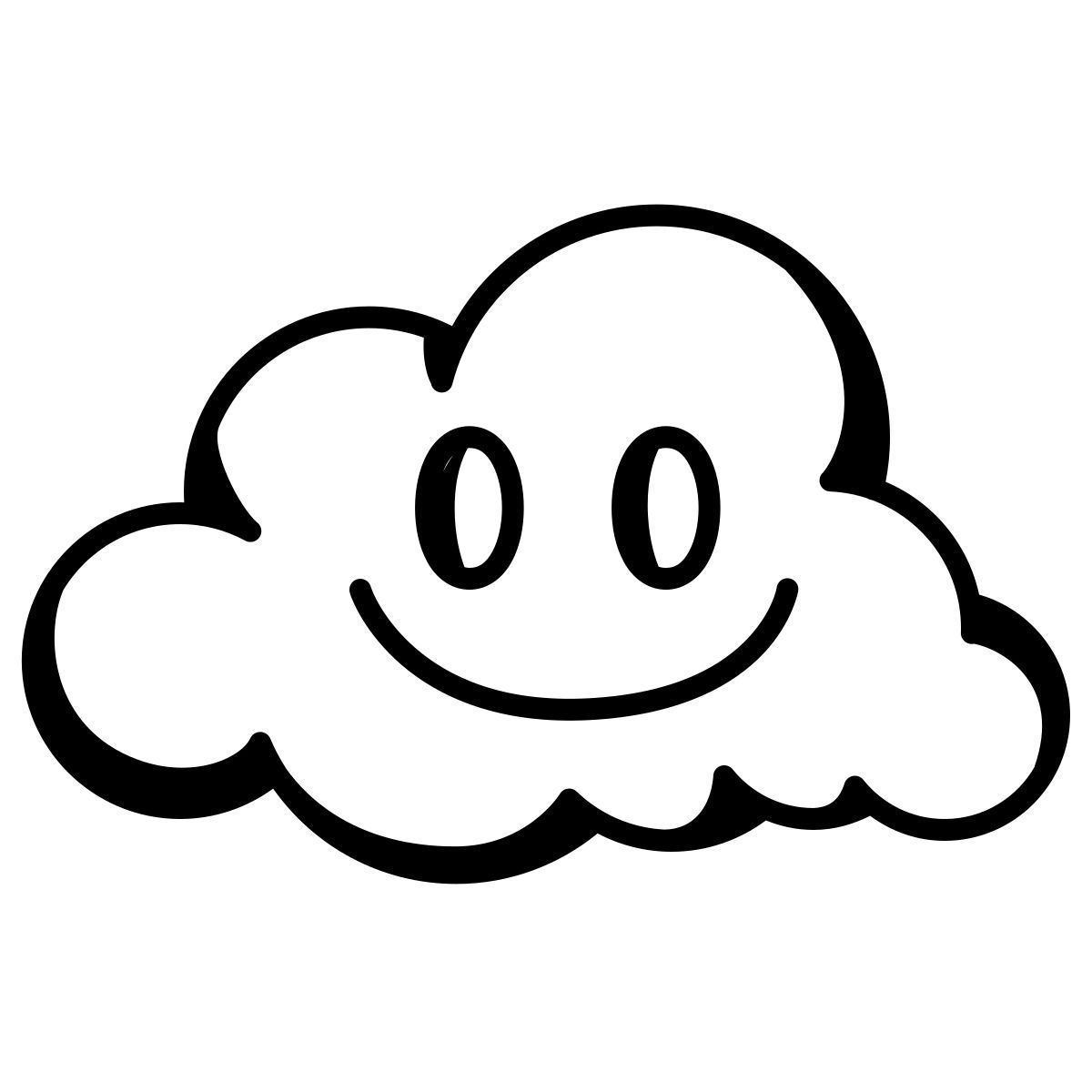comic style happy cloud icon