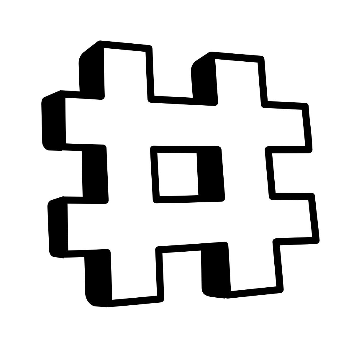 comic style 大規模なハッシュタグ icon
