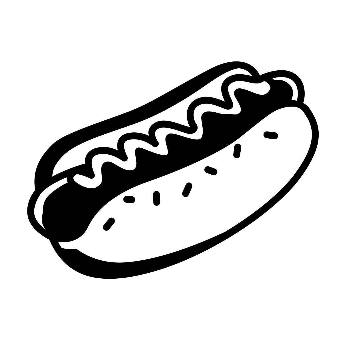 comic style hot dog icon