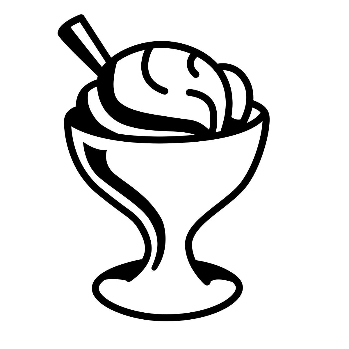 comic style 아이스크림 그릇 icon