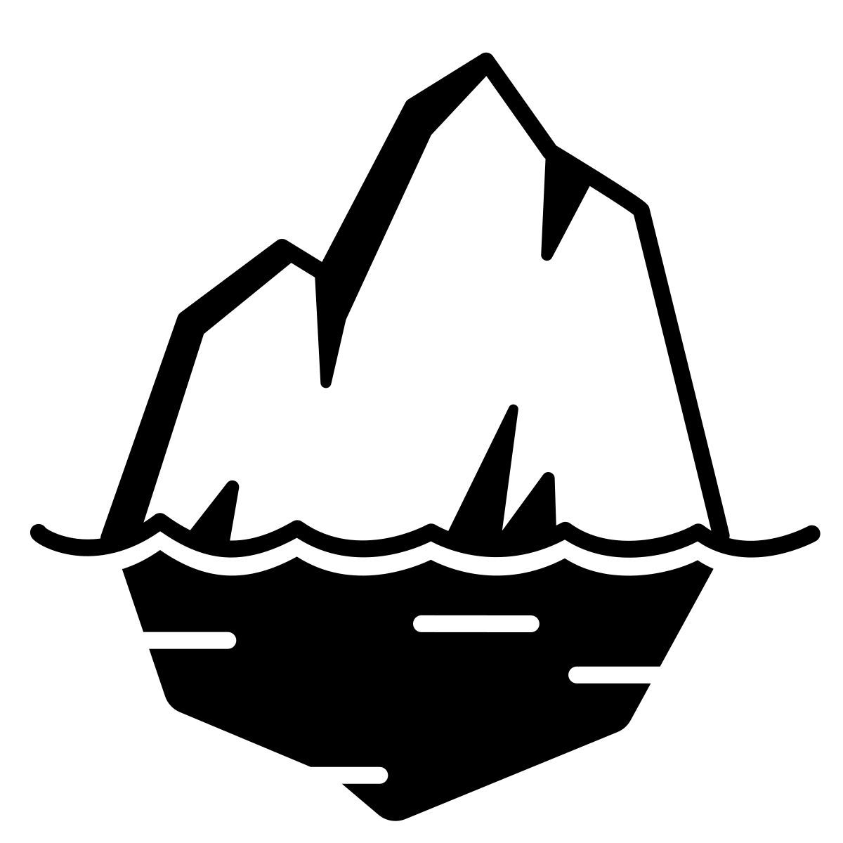 comic style iceberg icon