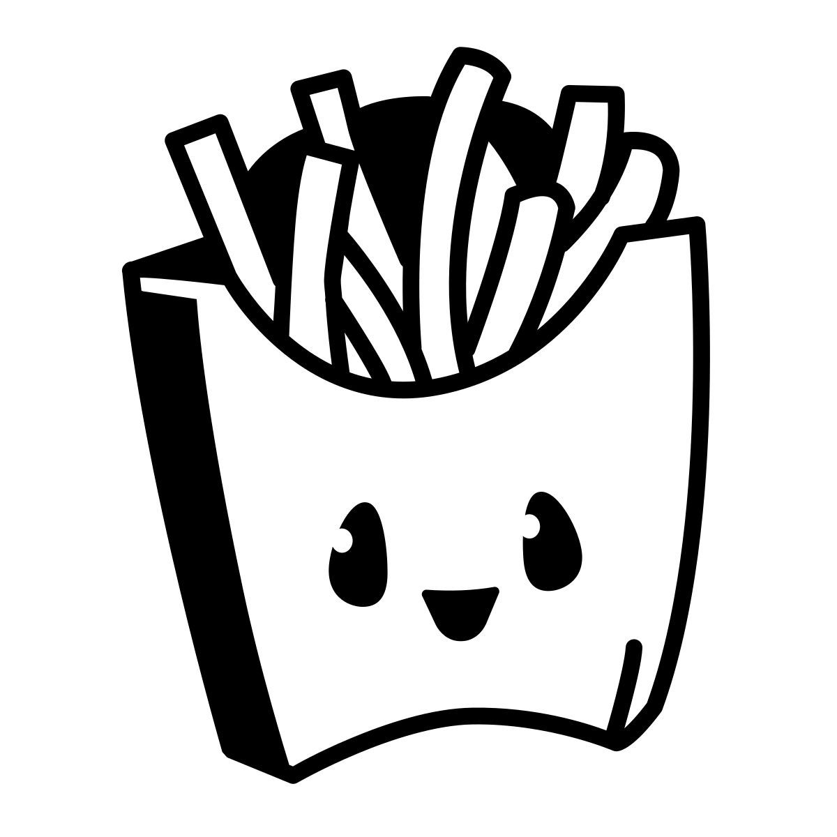comic style patatine fritte kawaii icon