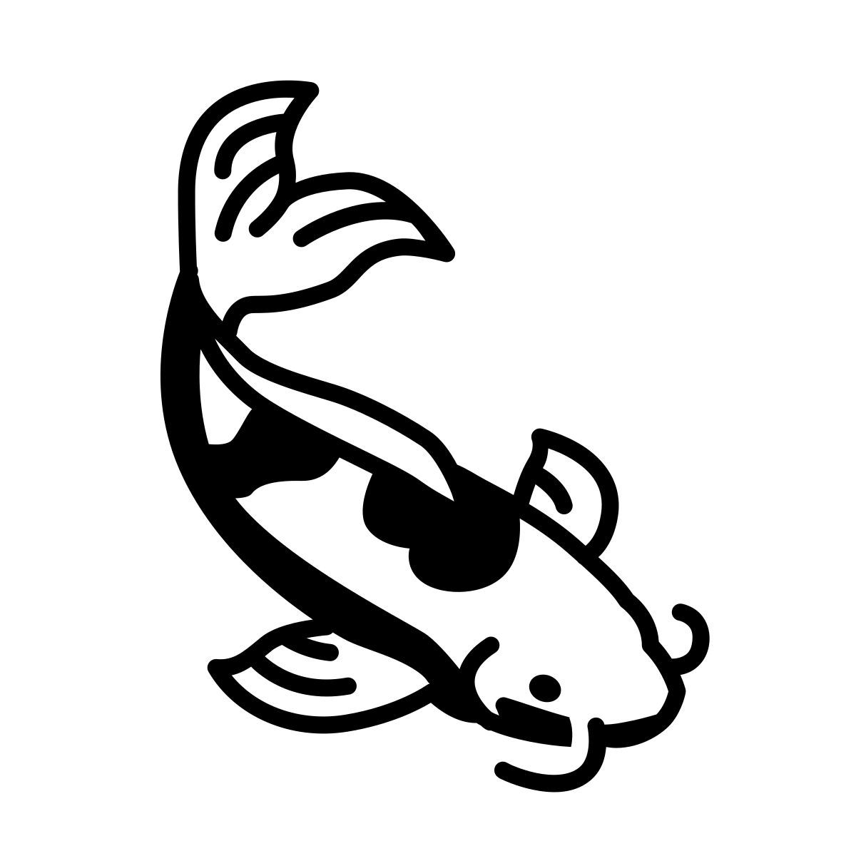 comic style carpa koi icon