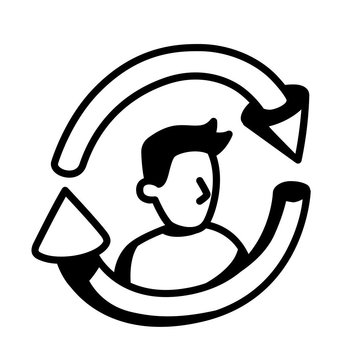 comic style life cycle icon