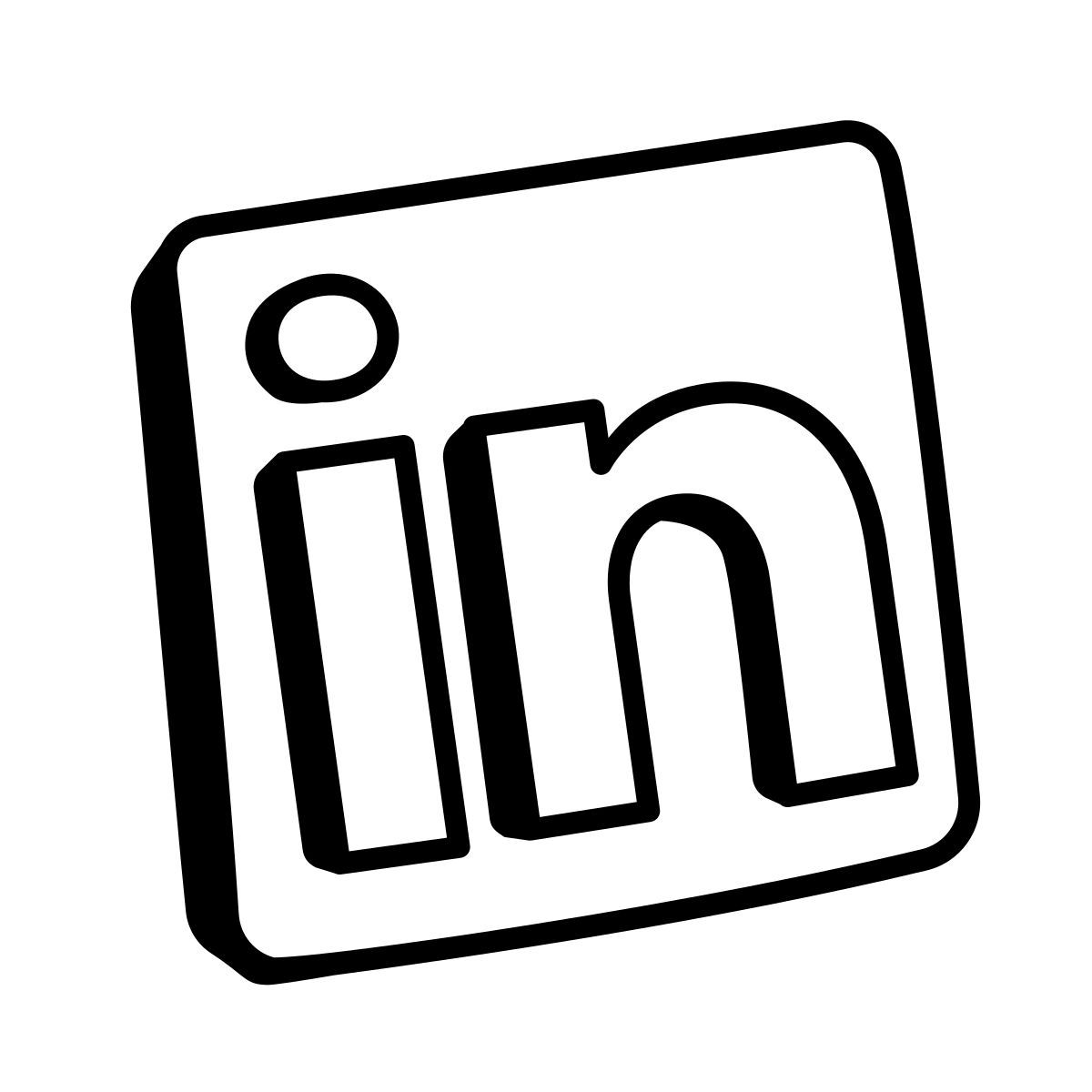 comic style linkedin icon