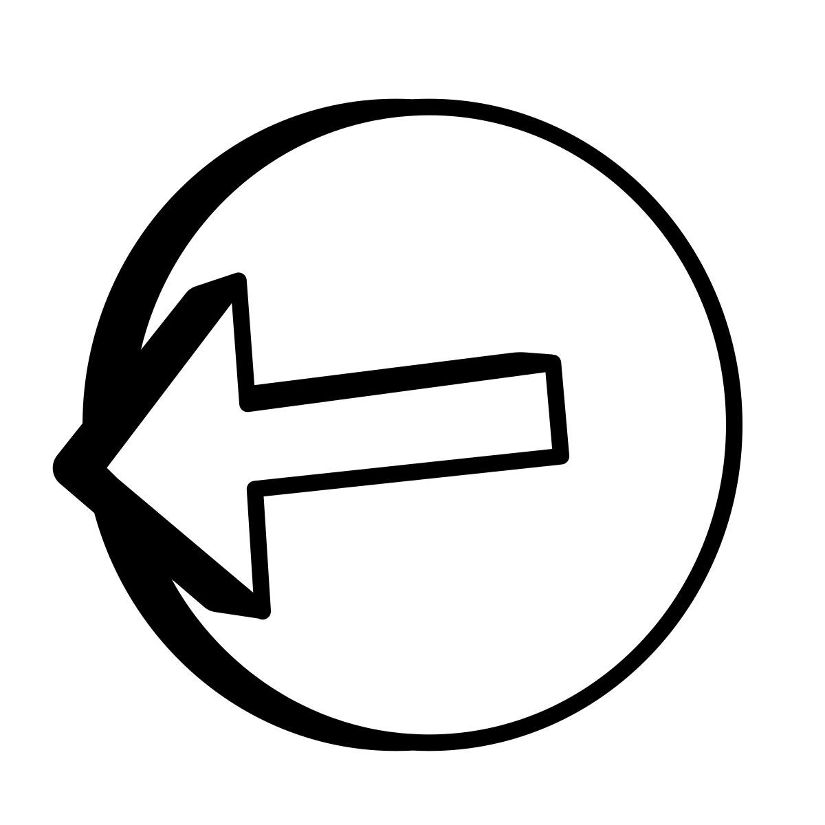comic style logout rounded left icon