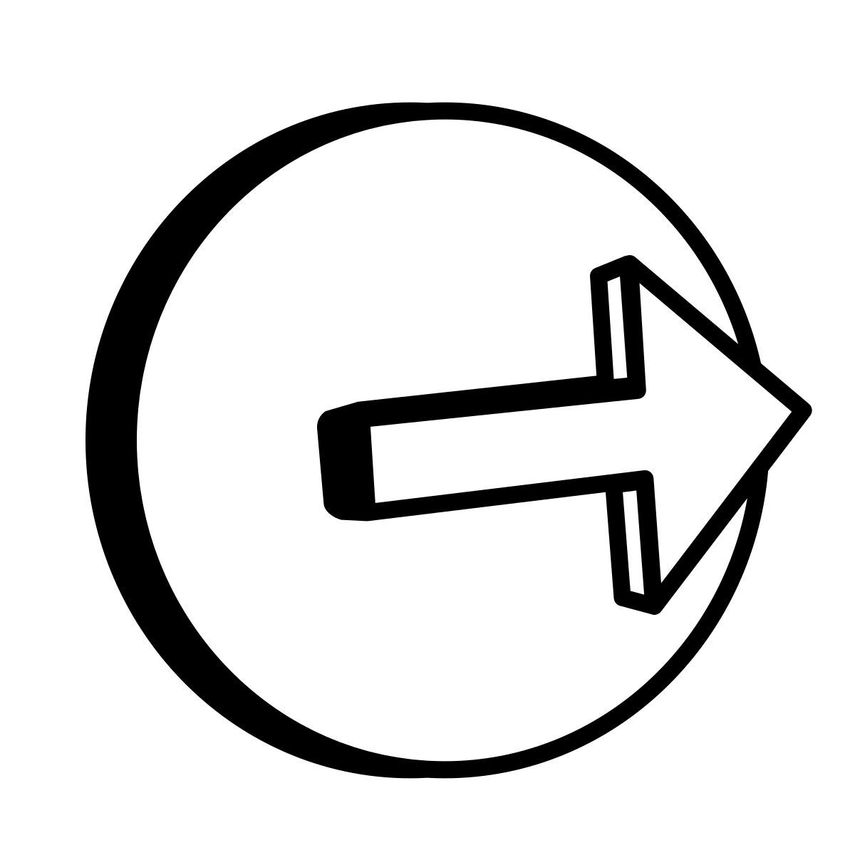 comic style logout rounded icon