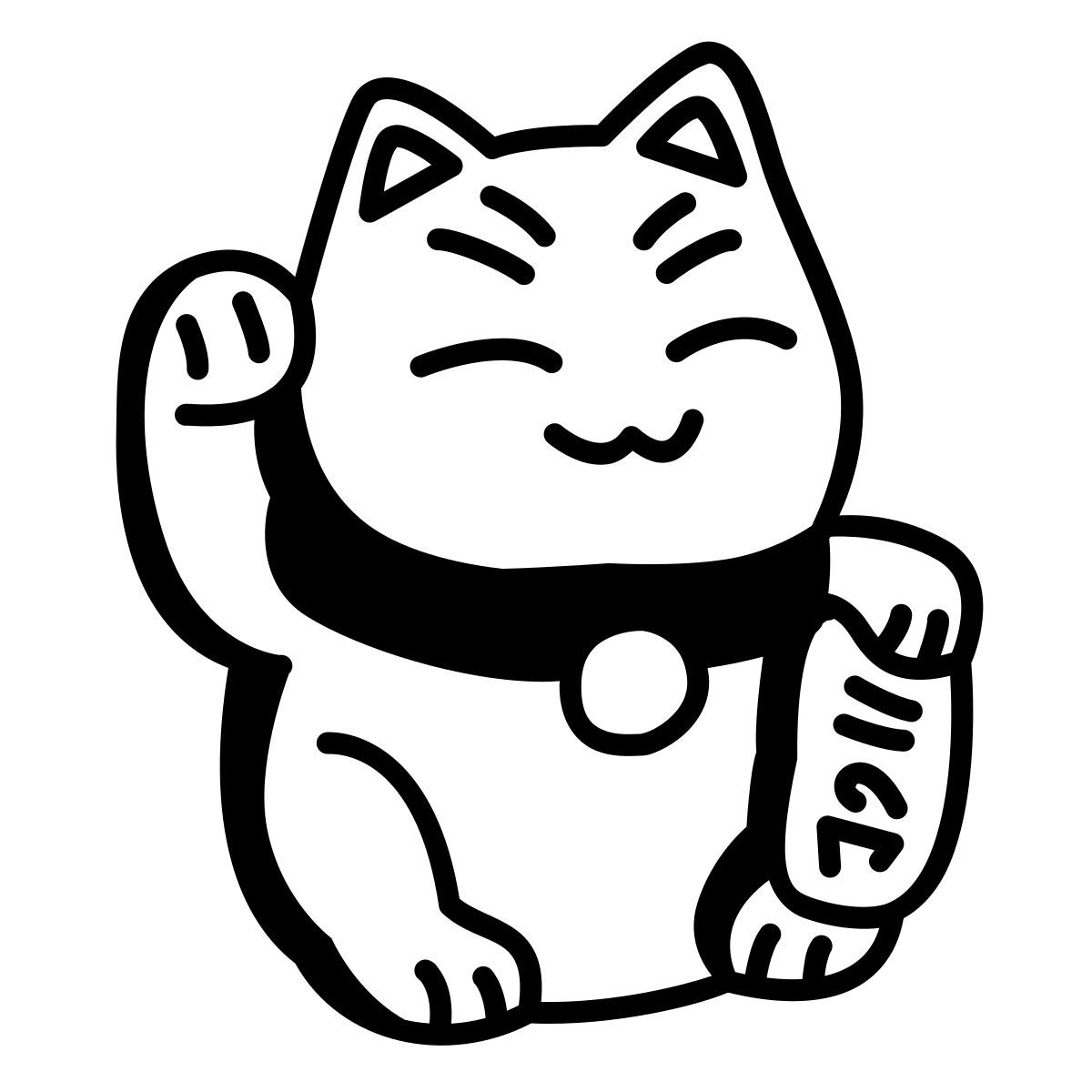 comic style gatto della fortuna icon