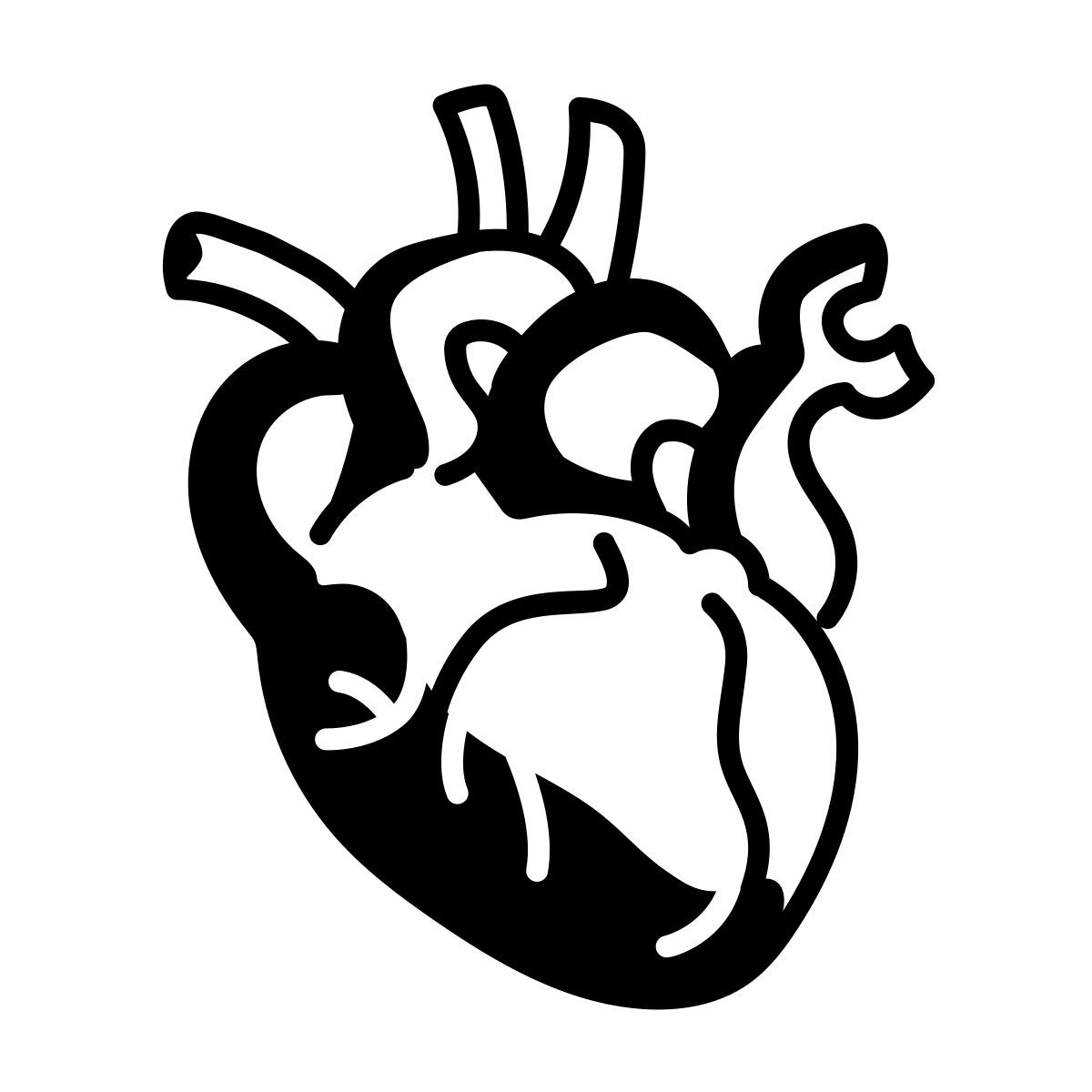 comic style medical heart icon