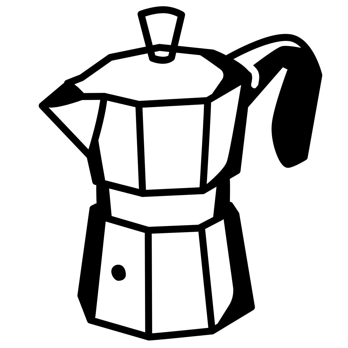 comic style moka pot icon