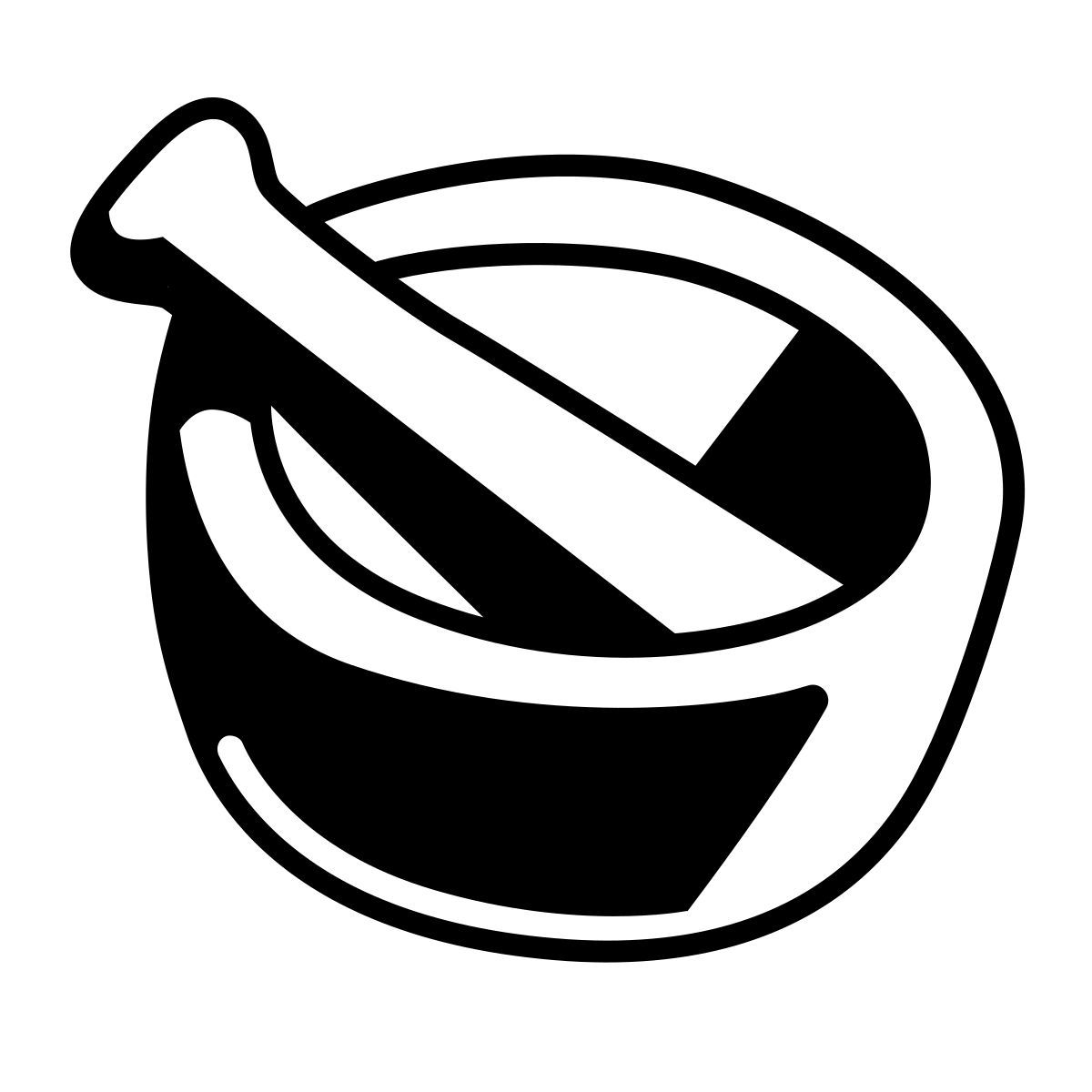 comic style mortar and pestle icon