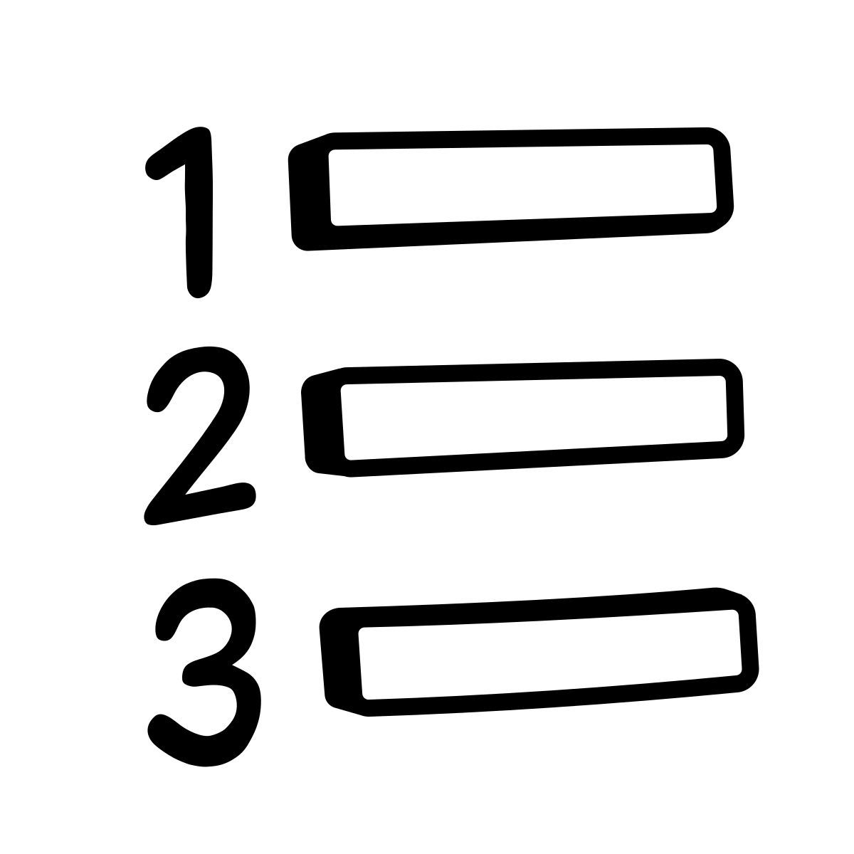 comic style numbered list icon