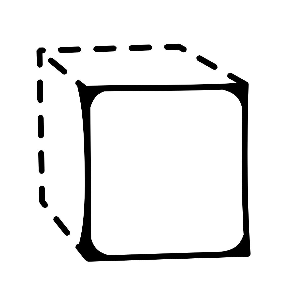 comic style cube icon