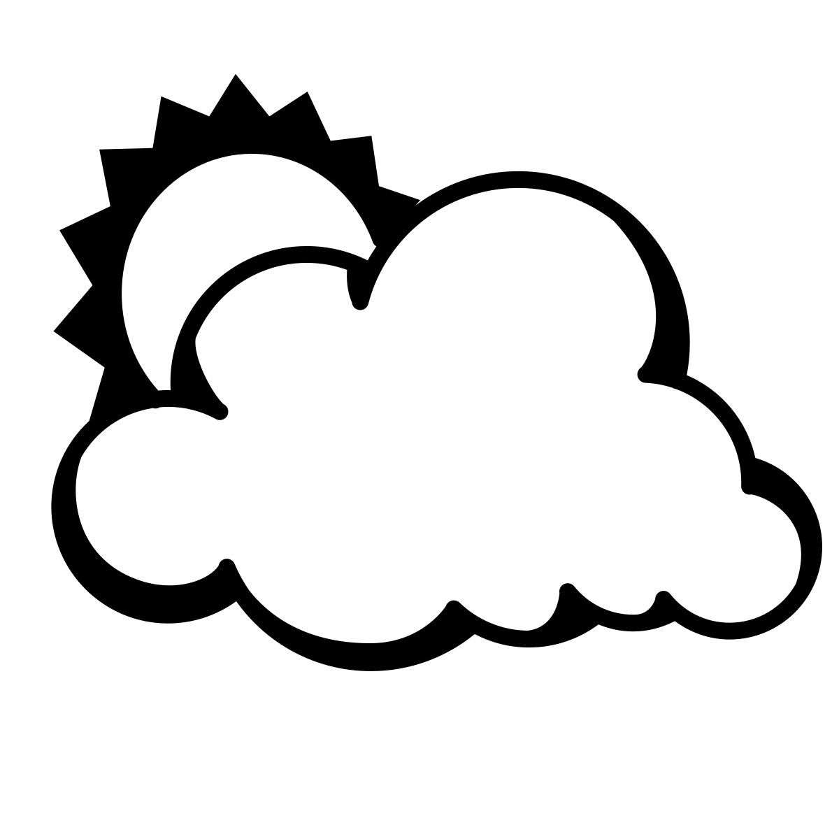 comic style partly cloudy day icon