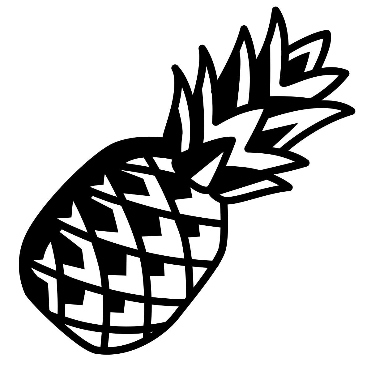 comic style pineapple icon