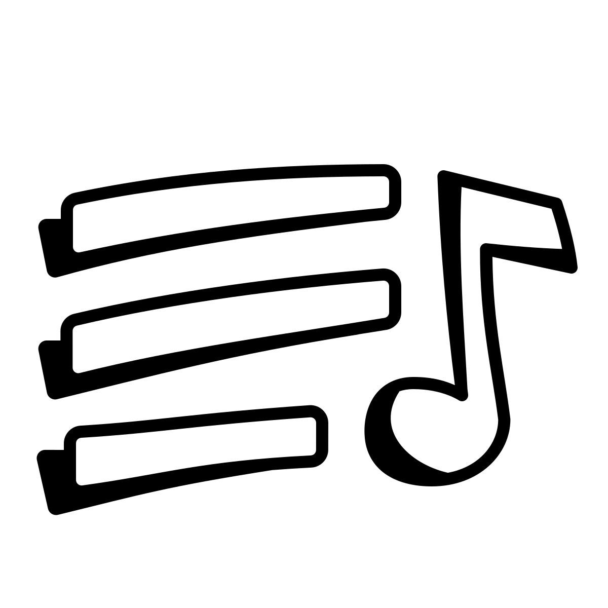 comic style elenco di riproduzione icon