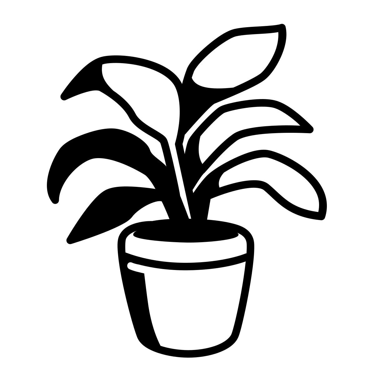 comic style topfpflanze icon