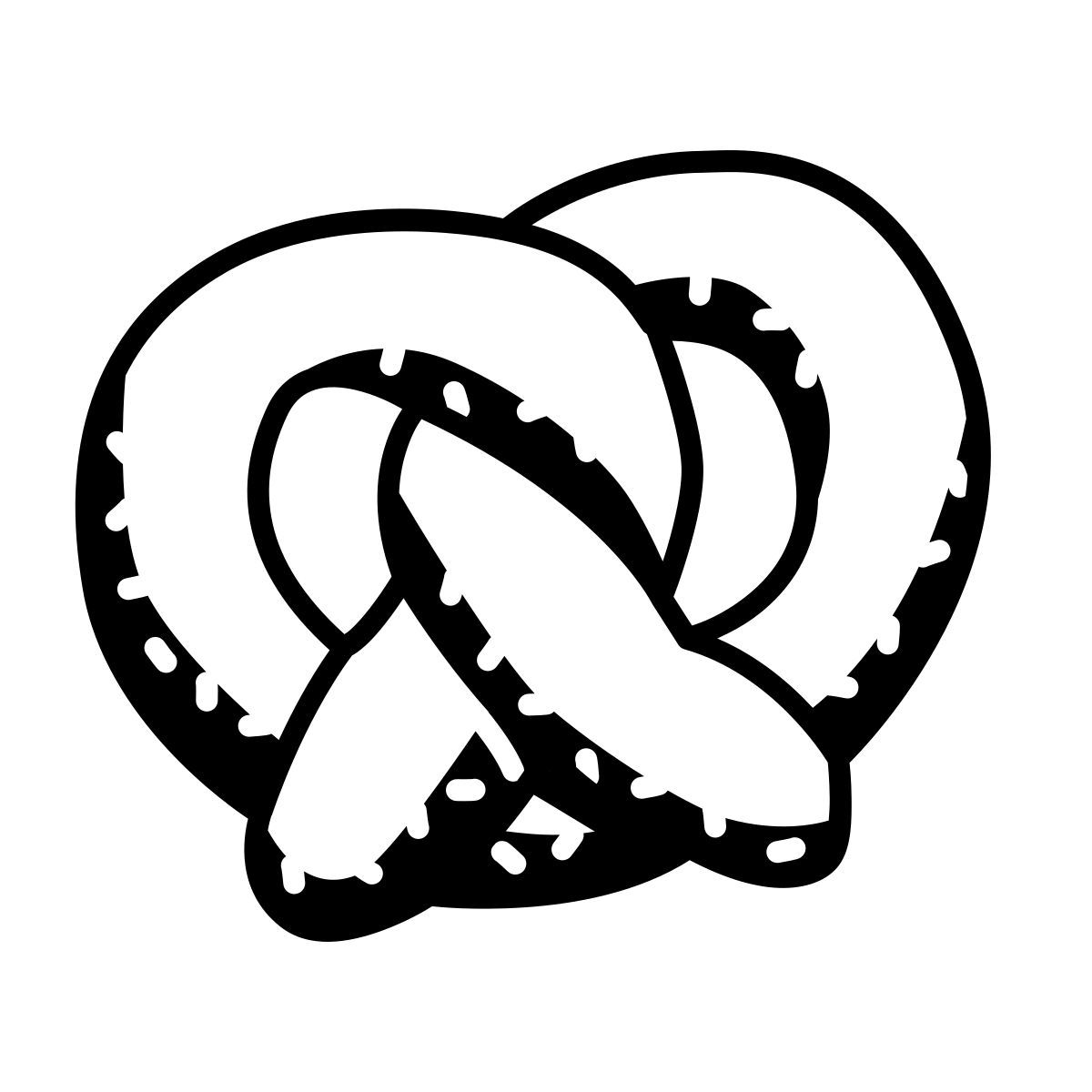 comic style pretzel icon