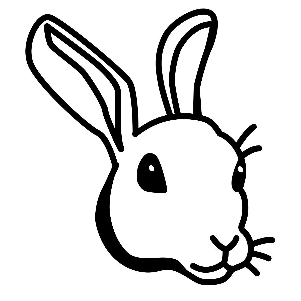 comic style rabbit icon