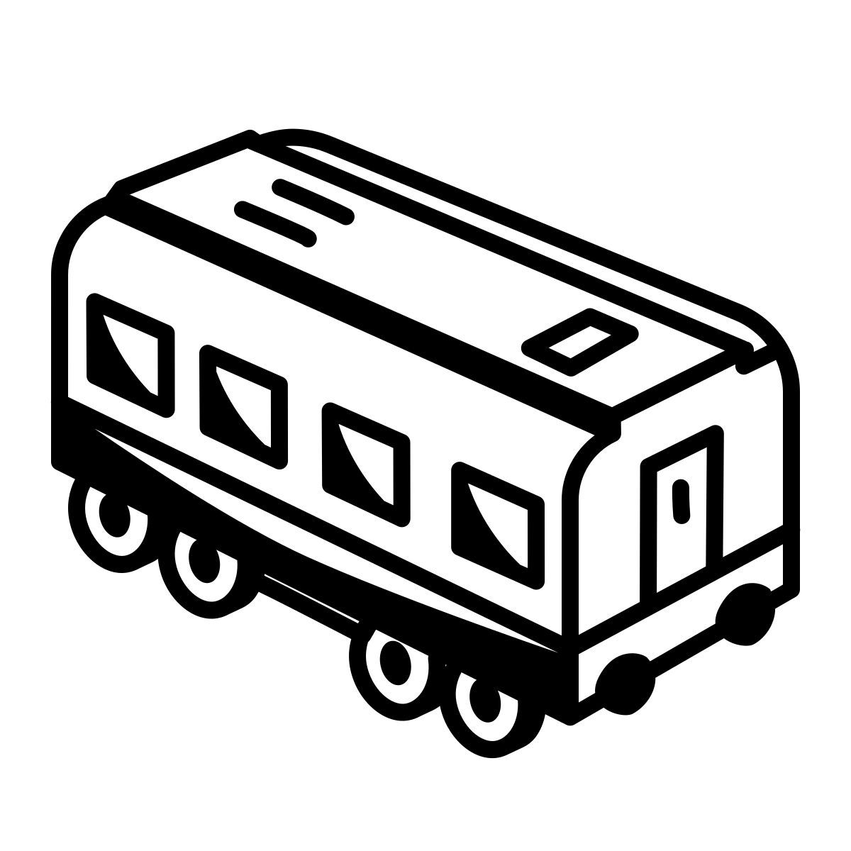 comic 风格 铁轨车 图标