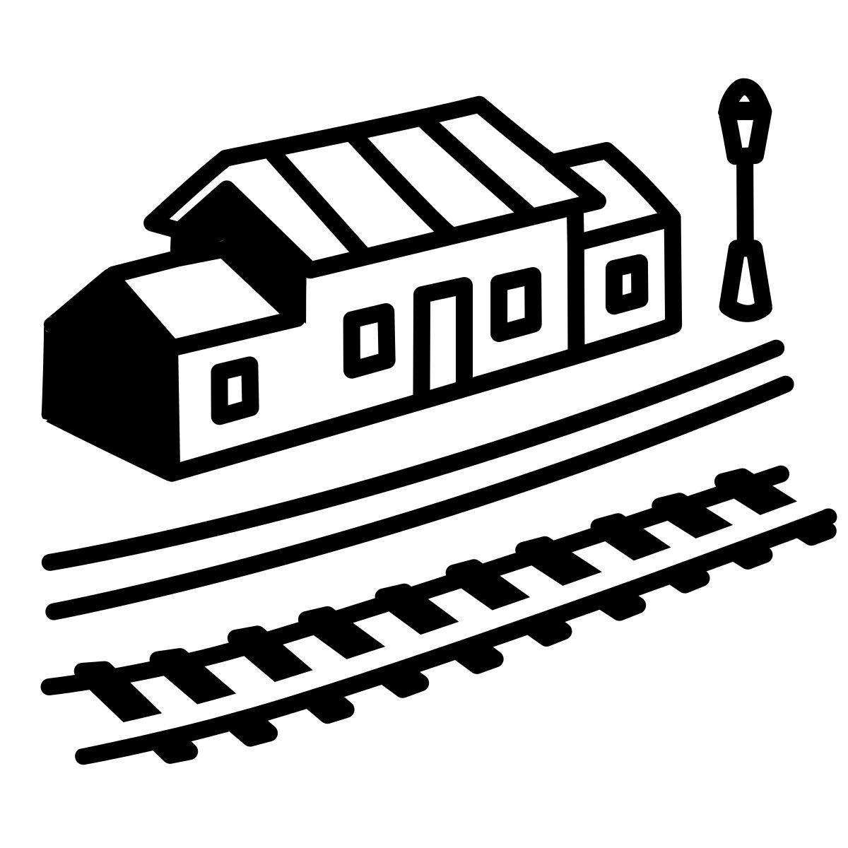 comic style estación de tren icon