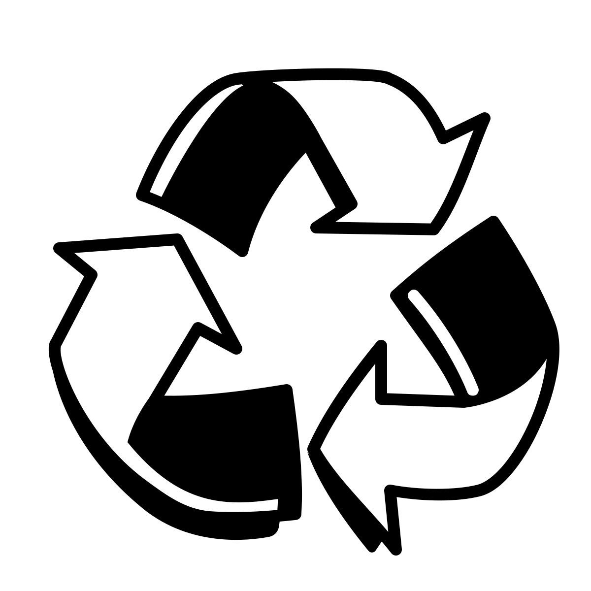comic style recycle icon