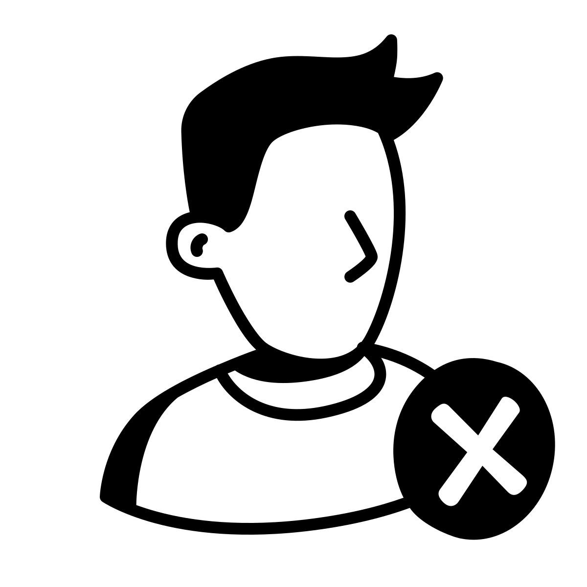comic style 删除男用户 icon