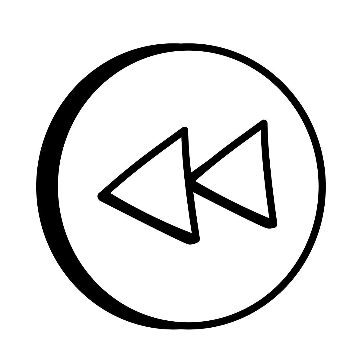 comic style pulsante di riavvolgimento icon