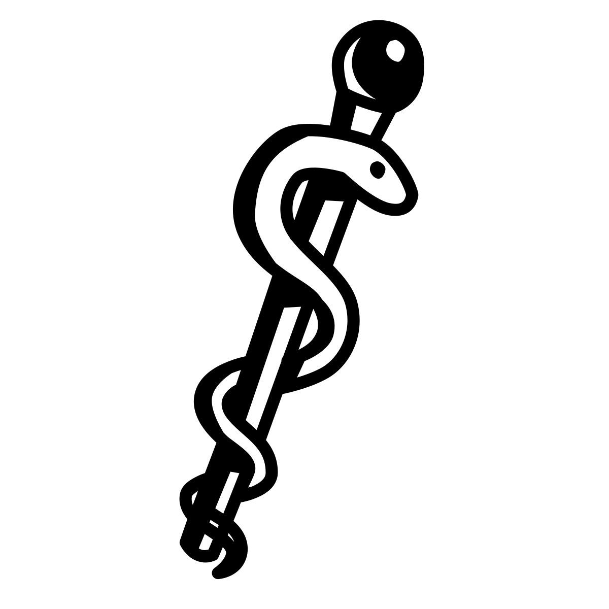 comic style rod of asclepius icon