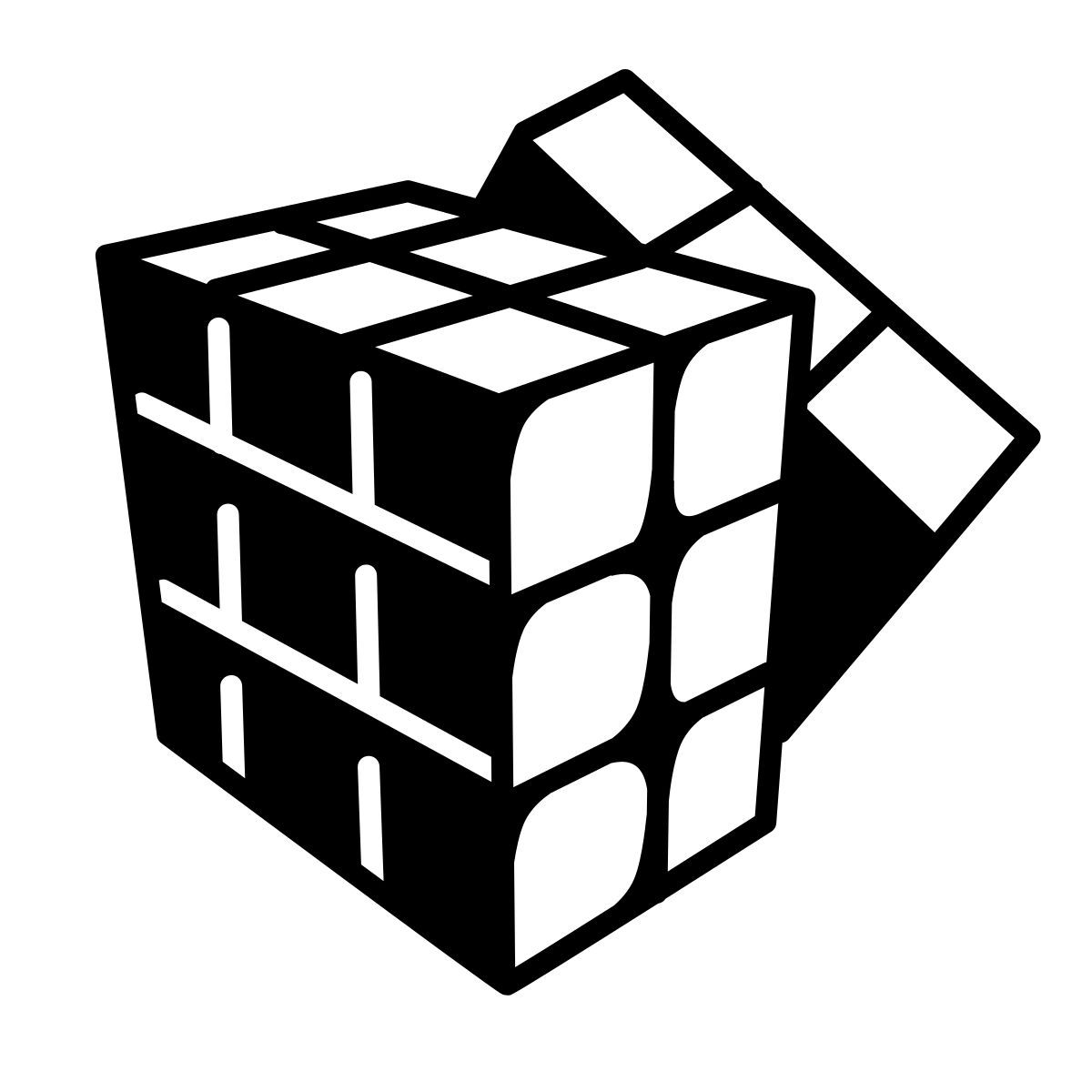 comic style rubik's cube icon