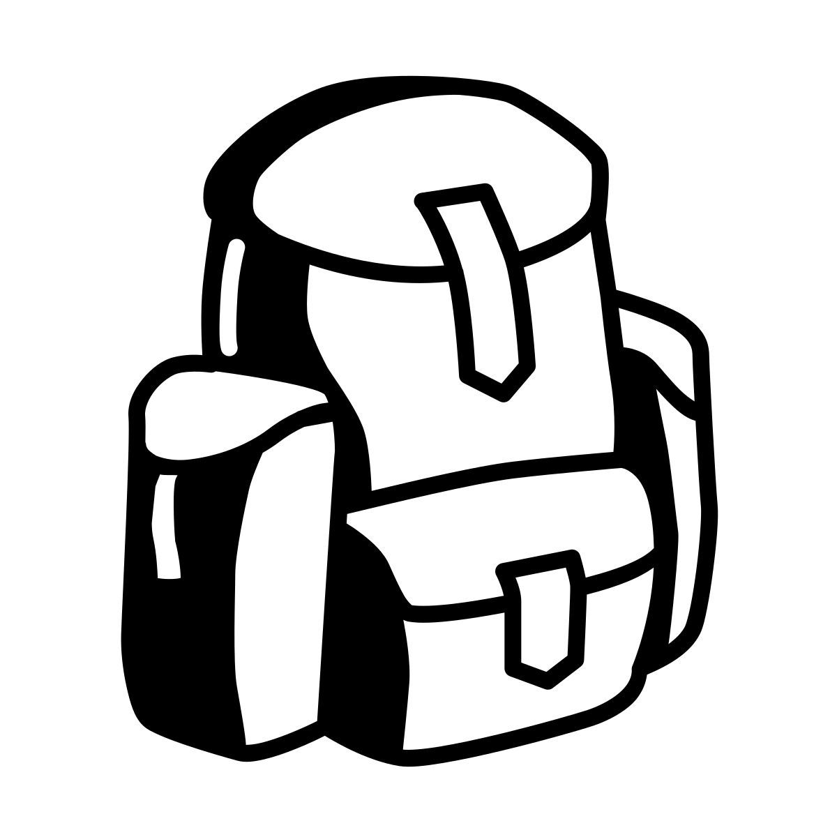 comic style rucksack icon