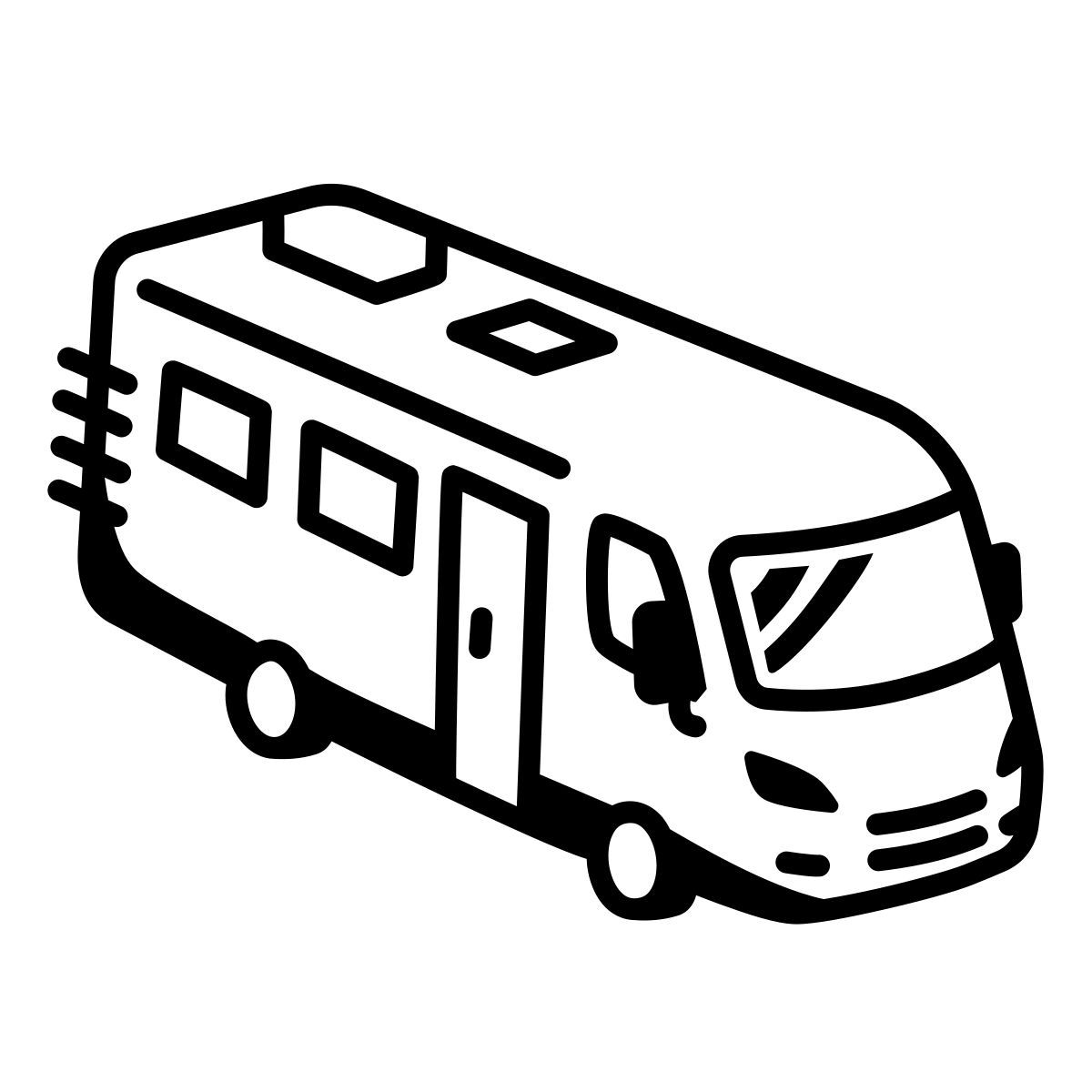 comic style parcheggio campers icon
