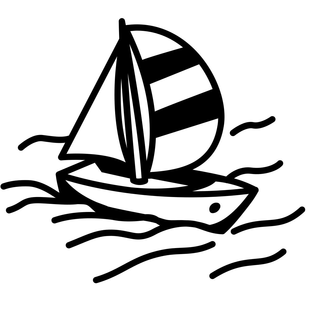comic style bateau à voile icon